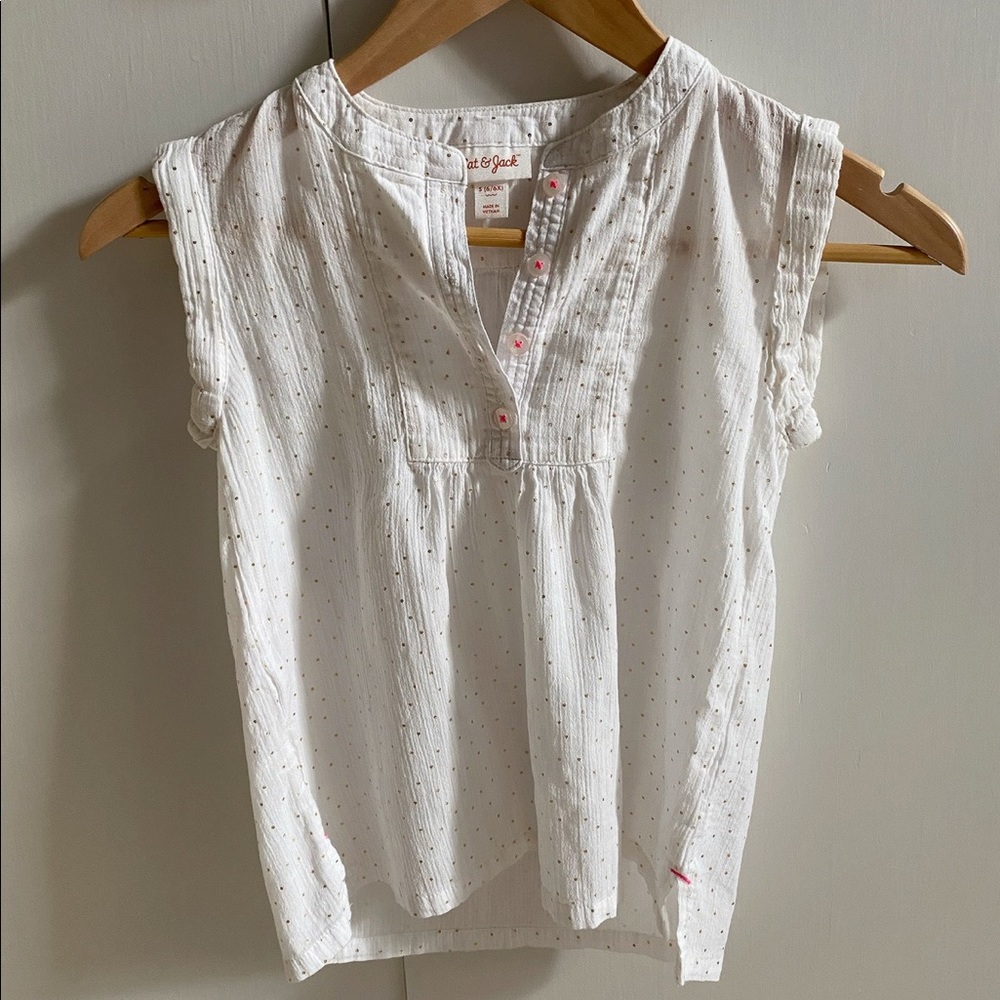 Cat & Jack girls cotton gold dotted sleeveless top